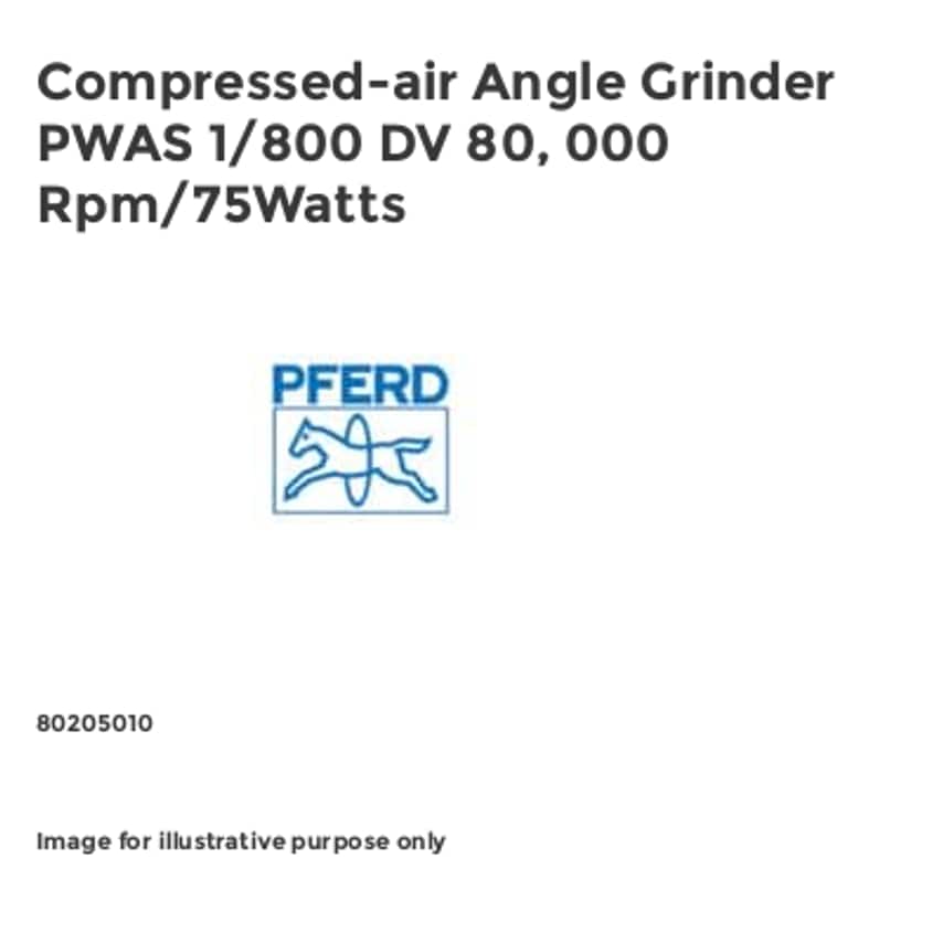Pferd Compressed-air Angle Grinder PWAS 1/800 DV 80, 000 RPM/75Watts