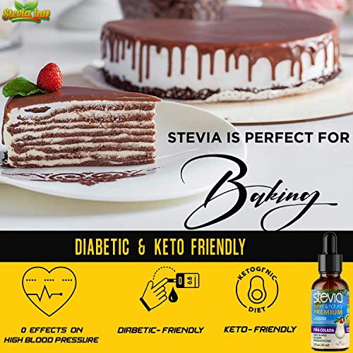 Pina Colada Premium Stevia Drops. Organic Liquid Stevia, Best Sugar Substitute, 100% Pure Extract, Natural Sweet, Great-Tasting, Non-Bitter, 0 Calorie thumbnail