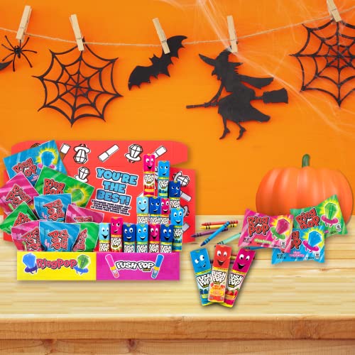 Ring Pop Push Pop 30 Count Candy Box - Assorted Halloween Fruity Lollipop Gift Box - Candy Gift Box for Halloween Parties & Party Favors thumbnail