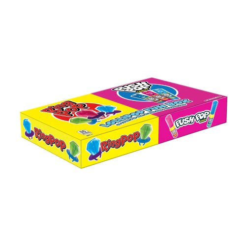 Ring Pop Push Pop 30 Count Candy Box - Assorted Halloween Fruity Lollipop Gift Box - Candy Gift Box for Halloween Parties & Party Favors thumbnail