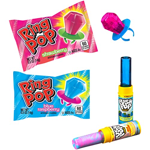 Ring Pop Push Pop 30 Count Candy Box - Assorted Halloween Fruity Lollipop Gift Box - Candy Gift Box for Halloween Parties & Party Favors thumbnail