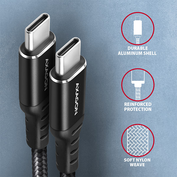 Axagon BUCM-CM10AB USB Cable 1 M USB 2.0 USB C Black thumbnail