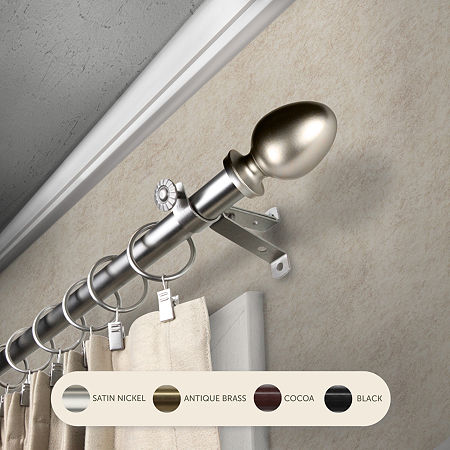 Central Design 4875-485 0.812 in. Dia. Faye Curtain Rod  Satin Nickel - 48-84 in thumbnail