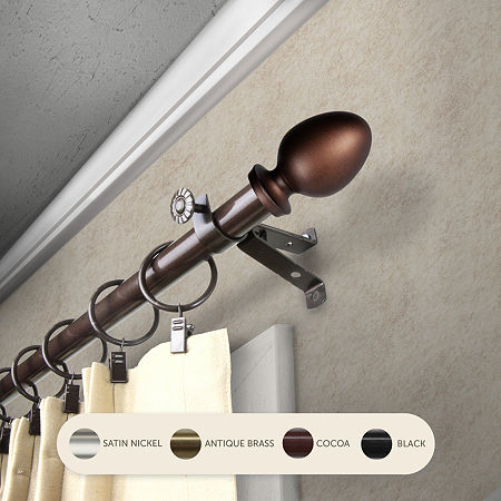 Central Design 4875-187 0.812 in. Dia. Faye Curtain Rod  Cocoa - 18-28 in thumbnail