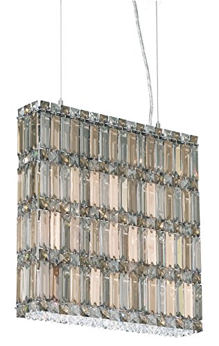 Schonbek 2292S Swarovski Lighting Quantum Pendant Lighting Fixture, Stainless Steel