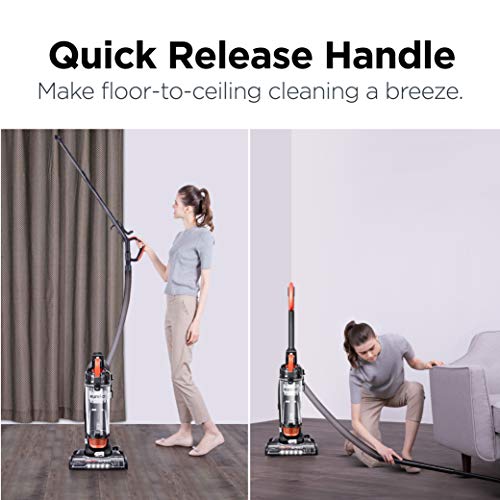 Eureka PowerSpeed Lightweight Powerful Upright Vacuum Cleaner for Carpet and Hard Floor, Turbo Spotlight with Pet Tool, Orange