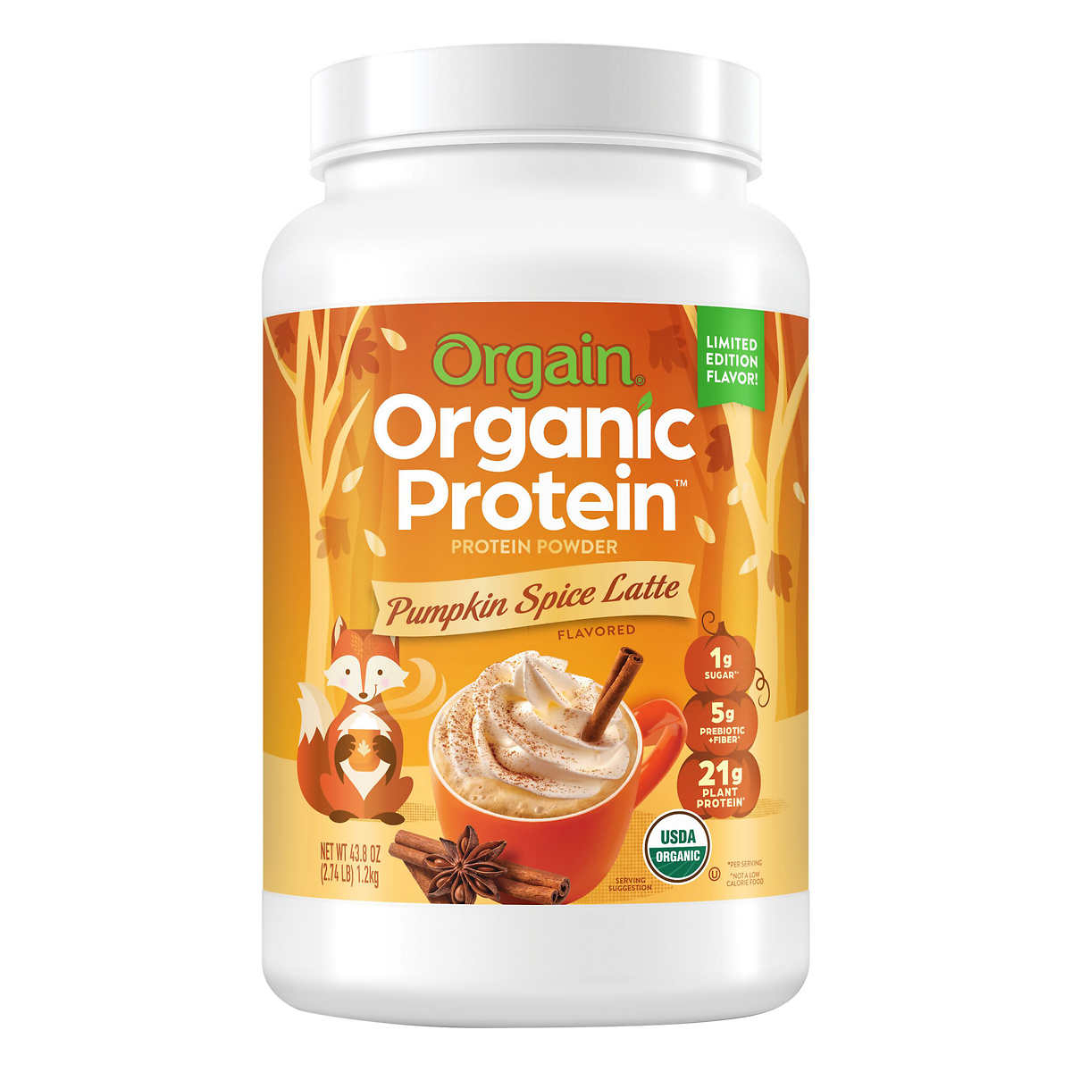 Orgain Organic Protein, Protein Powder Pumpkin Spice Latte