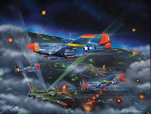 SUNSOUT INC - Night Fighters - the Tuskegee Airmen - 500 Pc Jigsaw Puzzle by Artist: Robert West - Finished Size 18  X 24  - MPN# 21319