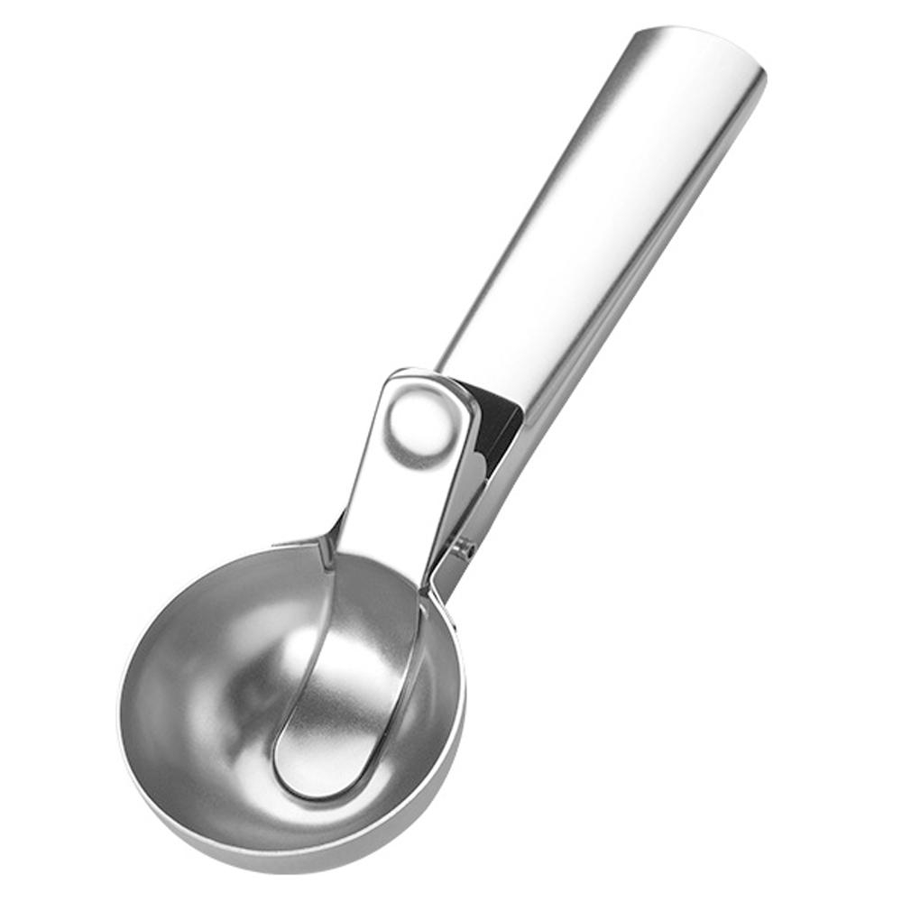 Premium Ice Cream Scoop Solid Stainless Steel Ice Cream Scooper Fruits Scoop with Comfortable and Anti-Freeze Handle,Easy Trigger Release - Large,