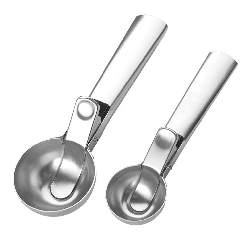 Premium Ice Cream Scoop Solid Stainless Steel Ice Cream Scooper Fruits Scoop with Comfortable and Anti-Freeze Handle,Easy Trigger Release -