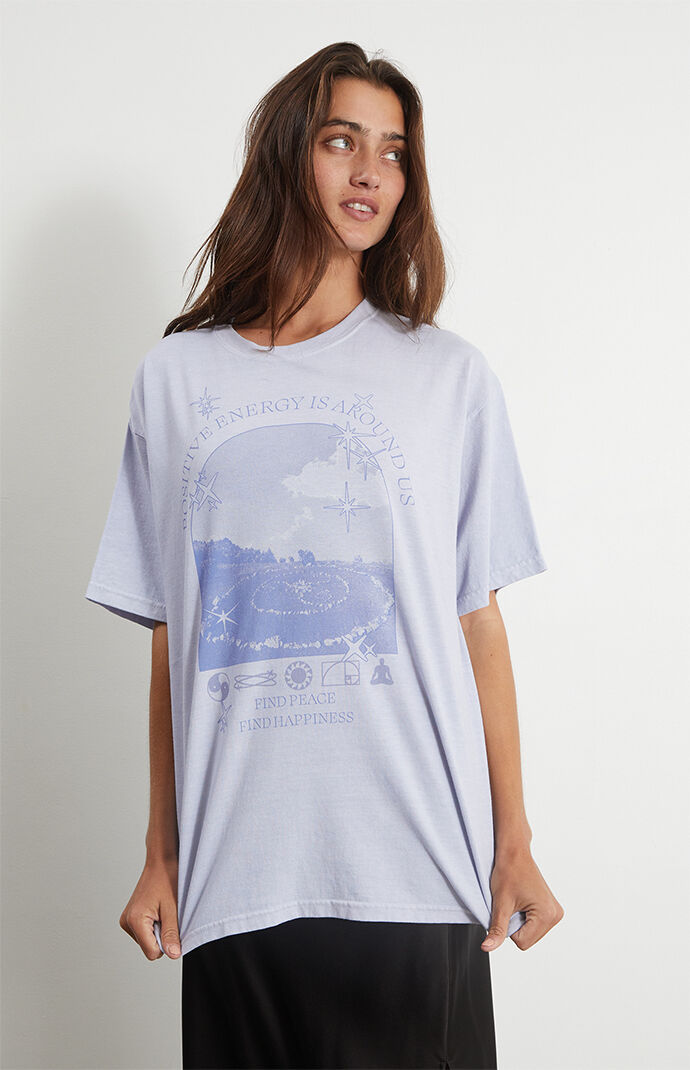Golden Hour Womens Positive Energy Scene T-Shirt - Purple Size M/L