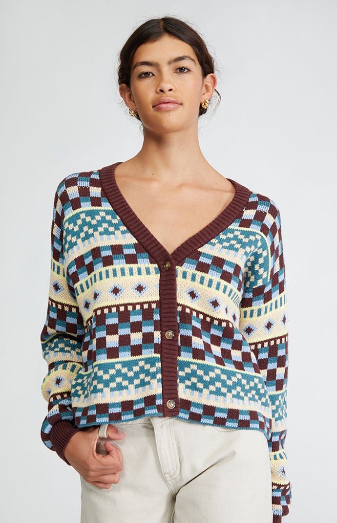 LA Hearts Womens Golden Hour Cardigan - Blue Size Medium