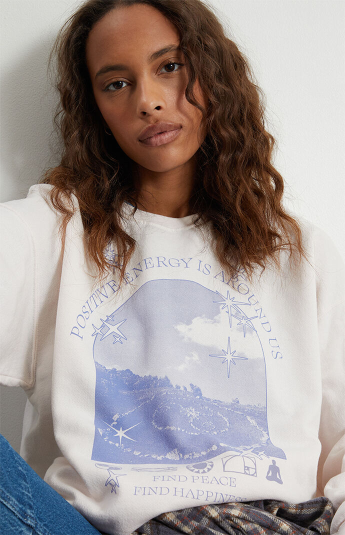 Golden Hour Womens Positive Energy Scene Crew Neck Sweatshirt - Brown Size XS/S thumbnail