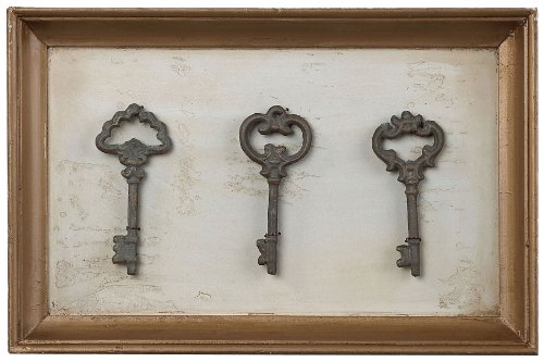 Sterling 128-1021 Framed Antique Reproduction Keys, 10 by 15-Inch, Bronzewood