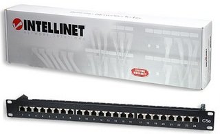 Intellinet Cat5e Shielded Patch Panel - Patch Panel - RJ-45 X 24 - Schwarz - 1U - 48,30cm (19) (513487)