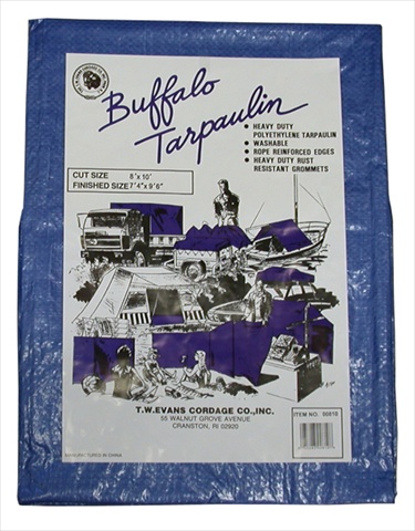 T.W. Evans Cordage 9 Ft. X 12 Ft. Buffalo Poly Tarpaulin in Blue