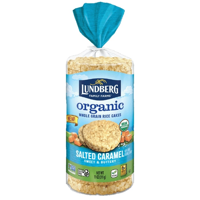 Lundberg Family Farms Organic Whole Grain Rice Cakes Salted Caramel Sweet and Buttery