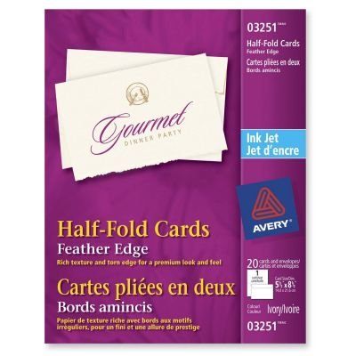 Avery Feather Edge Half-Fold Greeting Card (3251)