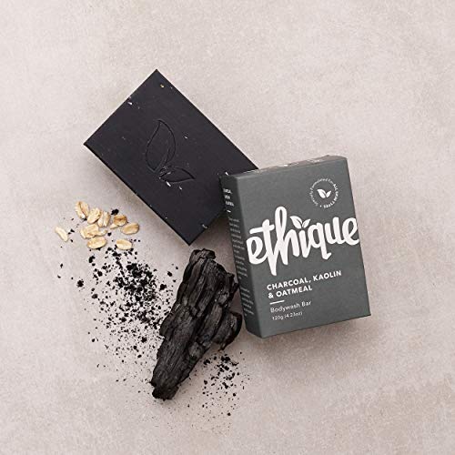 Ethique Unscented Body Wash Bar for Sensitive Skin - Scent Free, Moisturizing, Vegan, Plastic Free, Eco-Friendly, Compostable, Recyclable - Charcoal, thumbnail