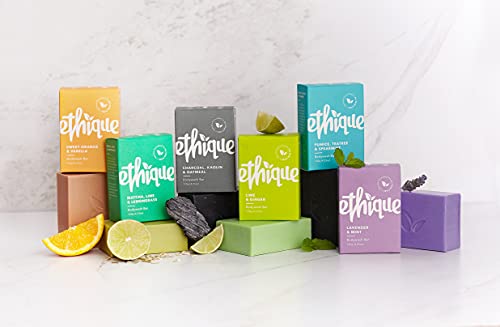 Ethique Unscented Body Wash Bar for Sensitive Skin - Scent Free, Moisturizing, Vegan, Plastic Free, Eco-Friendly, Compostable, Recyclable - Charcoal, thumbnail