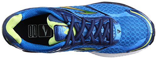 Men's Brooks Ghost 7 Running Shoe Electric Blue Lemonade/Lime Punch/Peact Navy Size 11 M US