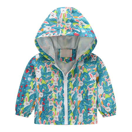 Kids Jackets for Girls Boys Toddler Baby Cute Cartoon Dinosaur Rabbit Pattern Windproof Jacket Hooded Coat