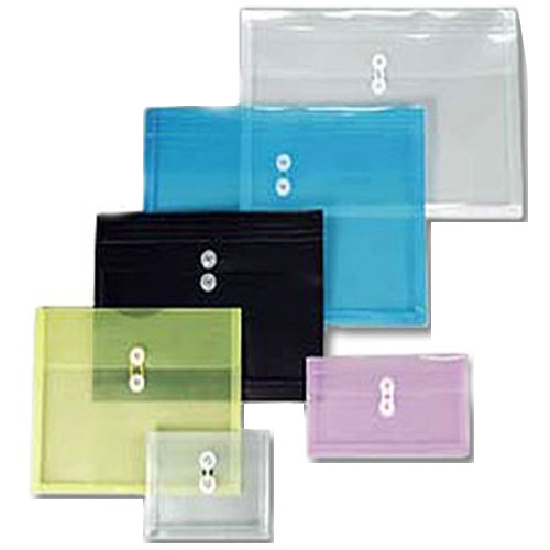 JAM Paper Plastic Envelopes with Button and String Tie Closure  Legal Booklet  9 3/4 X 14 1/2 X 1 1/4  Black  108/pack thumbnail