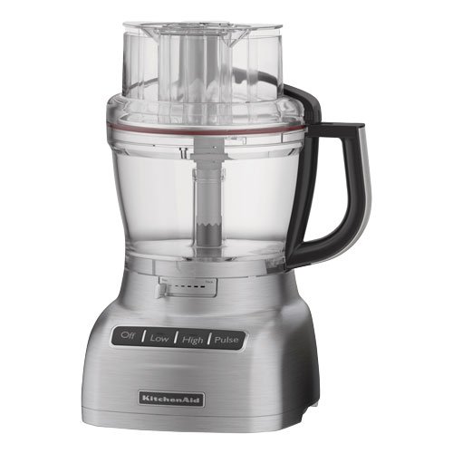KitchenAid KFP1333CU 13 Cup Food Processor Contour Silver + Kamenstein Mini Measuring Spoons Spice Set + the Smoothies Bible thumbnail