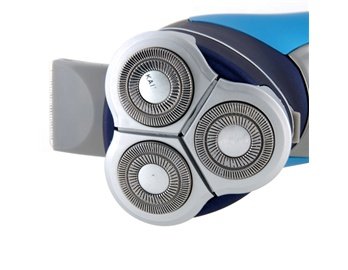 KAIRUI KS-9300 3-Head Washable Rechargeable Wet and Dry Cordless Shaver Razor (Blue)