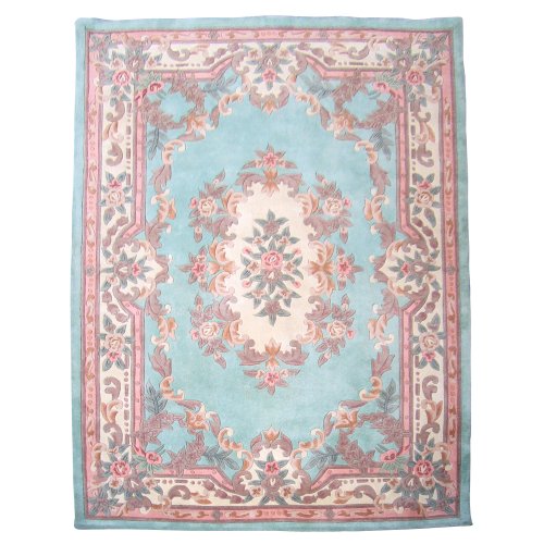 DonnieAnn Palace 1128 8 by 10 Hand Tufted Wool Area Rug, Light Green