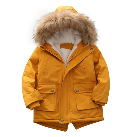 Kids Jackets for Girls Boys Children S Velvet Padded Coat Winter Hooded Boy S Cotton Coat Cotton-padded Jacket