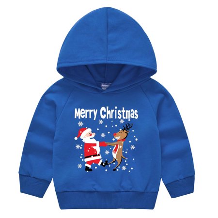 Kids Jackets for Girls Boys Children S Hooded Pullover and Sweater Santa Claus Children S Jacket Long Sleeve Sweatshirt
