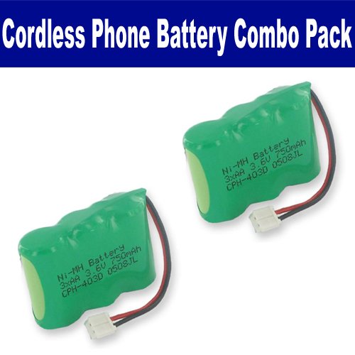 Radio Shack 43-5513 Cordless Phone Battery Combo-Pack Includes: 2 X EM-CPH-403D Batteries thumbnail