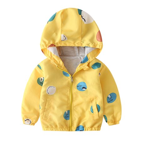 Kids Jackets for Girls Boys Toddler Baby Cartoon Pattern Cute Zipper Pocket Windproof Jacket Coat