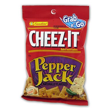 Sunshine Cheez-It Pepper Jack THREE PACK - Baked Cheese Snack Crackers - 3 Resealable Bags of 7 Oz!