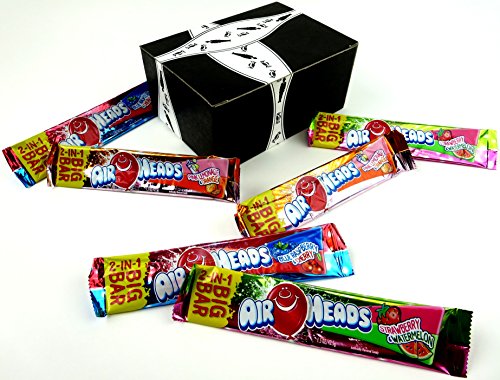 Airheads 2-in-1 Big Bars 3-Flavor Variety: Two 1.5 Oz Bars Each of Pink Lemonade & Orange, Blue Raspberry & Cherry, and Strawberry & Water