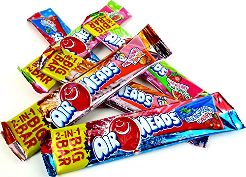 Airheads 2-in-1 Big Bars 3-Flavor Variety: Two 1.5 Oz Bars Each of Pink Lemonade & Orange, Blue Raspberry & Cherry, and Strawberry & Water thumbnail