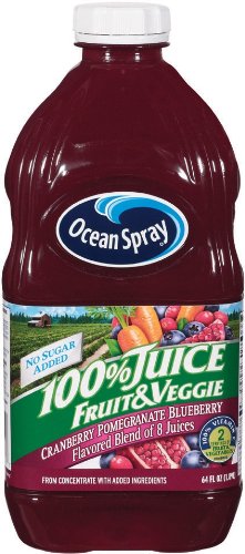 Ocean Spray 100% Cranberry Pomegranate Fruit and Vegetable Juice, 64-Ounce (Pack of 8)