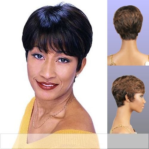 H-6229 (Motown Tress) - Human Hair Full Wig in DARKEST BROWN