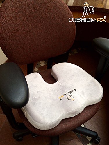 Cushion Rx Premium 3-layer Coccyx Orthopedic Seat Cushion with Memory Foam, Comfort Foam and Cooling Gel. Patent Pending **No Other Seat Cushion Made thumbnail