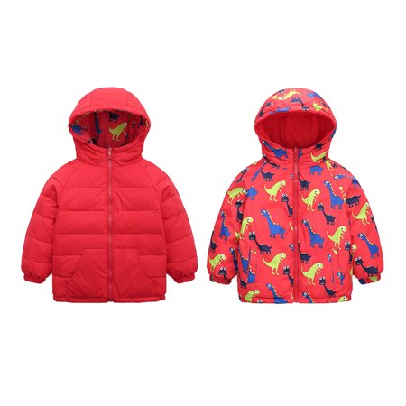 Kids Jackets for Girls Boys Toddler Baby Winter Cartoon Windproof Coat Hooded Warm Outwear Jacket