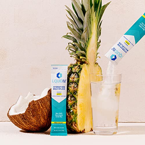 Liquid I.V. Hydration Multiplier - Pina Colada - Hydration Powder Packets | Electrolyte Drink Mix | Easy Open Single-Serving Stick | Non-GMO | 16 Stic thumbnail