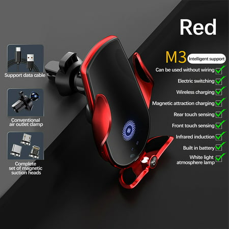 Usupdd Car Wireless Charger Mobile Phone Holder Auto Sensing Electric Clamping Navigation Frame Car Supplies Usupdd 220725-2289