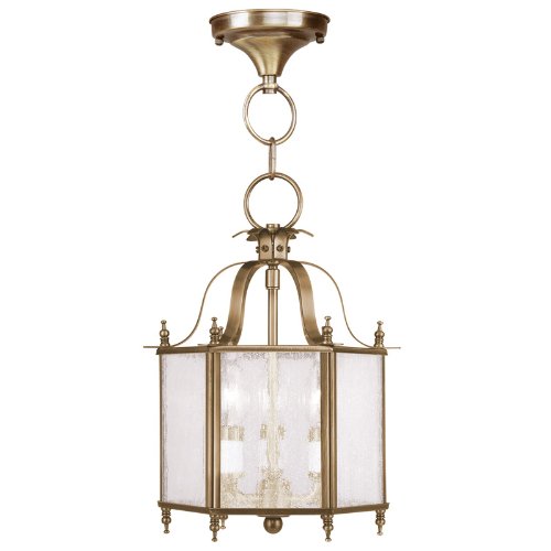 Livex Lighting 4397-01 Livingston 3-Light Convertible Chain Hang/Ceiling Mount, Antique Brass