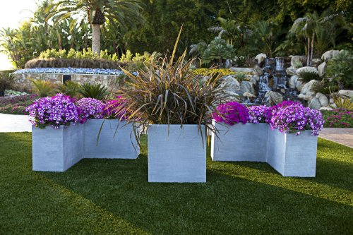 Amedeo Design ResinStone 2313-3L Square Planter, 28 by 28 by 28-Inch, Limestone thumbnail