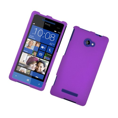 Faceplate Hard Plastic Protector Snap-on Cover Case HTC Windows Phone 8X Zenith 6990, Purple Texture