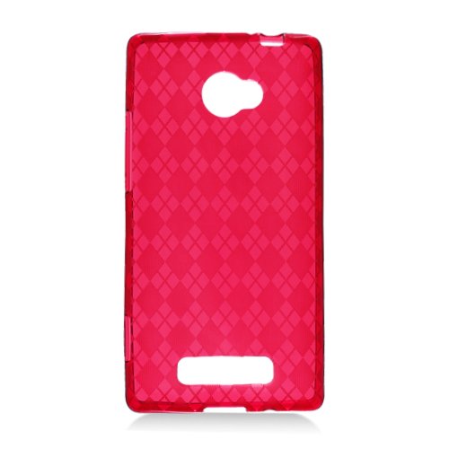 Htc 8x / 6990 Skin Tpu Transparent,checker Red #503 thumbnail