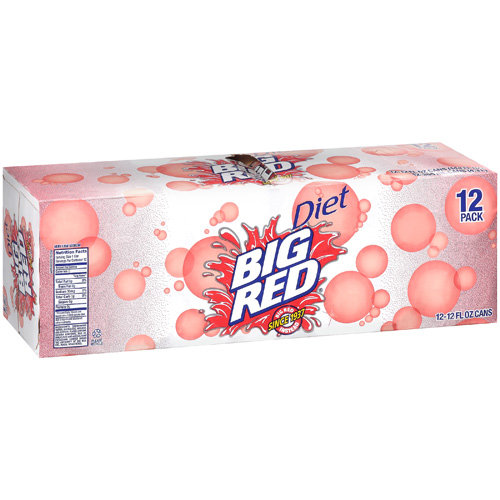 Big Red Zero Sugar Soda Pop  12 Fl Oz  12 Pack Cans