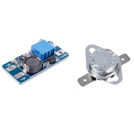 2 Pcs 110 Celsius C. Thermostat Temperature Controlled Switch & 1 Pcs DC/DC Step up Boost 2-24 V 5-28 V Connect Module