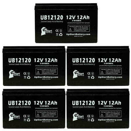 5x Pack - Compatible Eaton 5105-1000VA Battery - Replacement UB12120 Universal Sealed Lead Acid Battery (12V  12Ah  12000mAh  F1 Terminal  AGM  SLA) -